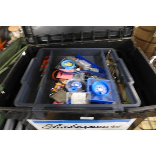 2454 - Rod, reel, bag, chair, tackle box, floats, etc.