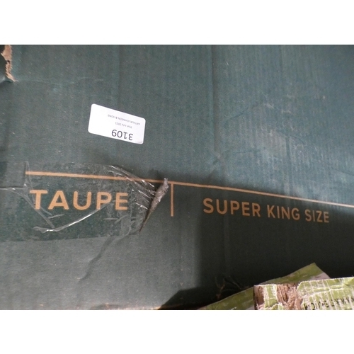 3109 - Taupe super kingsize bedframe * This lot is subject to VAT