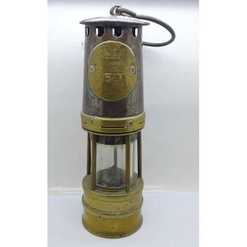 603 - An Ackroyd & Best miner's safety lamp