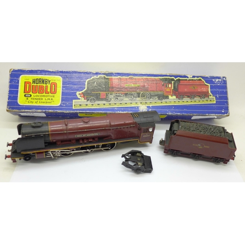 633 - A Hornby Dublo OO gauge model locomotive and tender, 3226 City of Liverpool, boxed