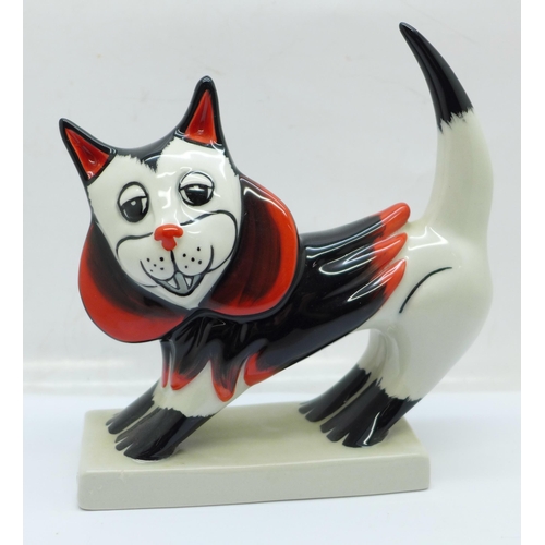 660 - A Lorna Bailey figure of a cat, signed on the base, 14cm