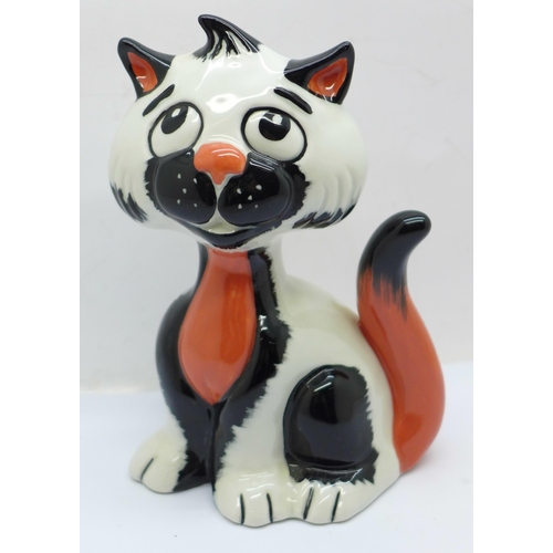665 - A Lorna Bailey figure of a cat, signed on the base, 14cm