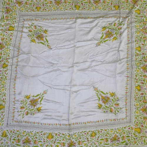 670 - A circa 1900 embroidered table cloth