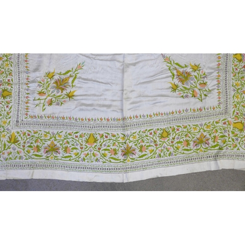 670 - A circa 1900 embroidered table cloth