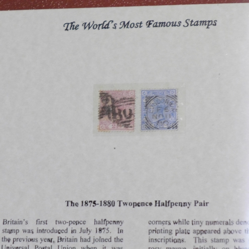 681 - A collection of stamps in folders including 1972 Machin Imperforate pair, 1880-83 4d brown pair, two... 