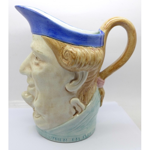 682 - A large two faced character jug