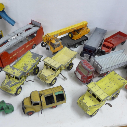 698 - A collection of Dinky die-cast model vehicles including Supertoy 984 Car Carrier and 985 Trailer for... 