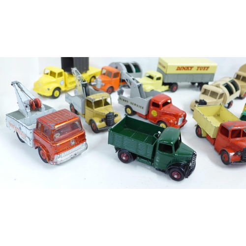 708 - A collection of Dinky Toys die-cast vehicles, some possibly re-painted