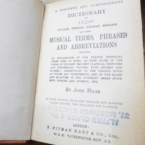 740 - Fifteen books relating to music and composers including four volumes of Georg Henricus Walther, Oper... 