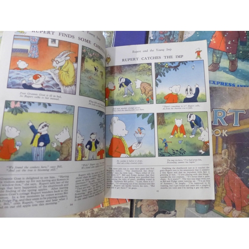 759 - A collection of Rupert Bear annuals, a Ladybird book, Rupert and the Frog Song, by Paul McCartney