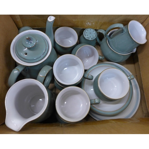 807 - Denby Regency green teawares and a Denby Dream Weavers plate, twenty pieces in total