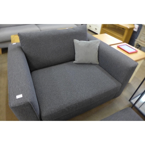 1302 - A New Allington Three Seater Grey Leather Sofa scuffed, odd mark - model:- 5858LS, RRP £1458.33 + VA... 