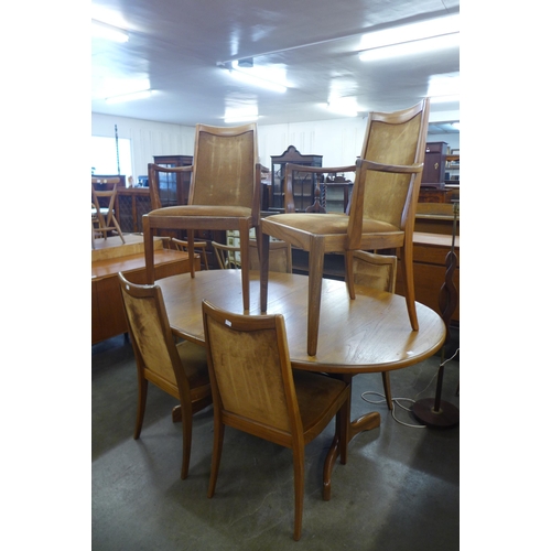 110 - A G-Plan Fresco teak extending dining table and six chairs