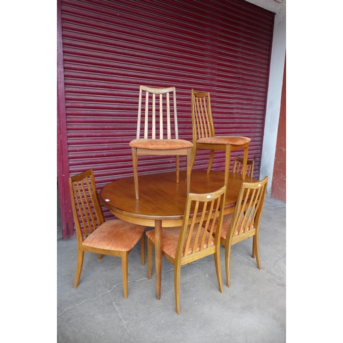 122a - A G-Plan Fresco teak extending dining table and six chairs