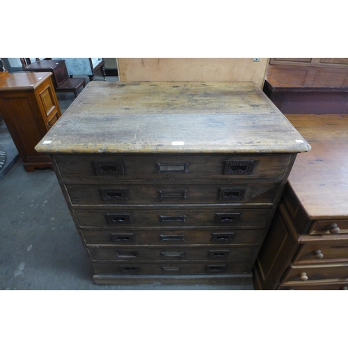 168 - A 19th century French fruitwood plan chest