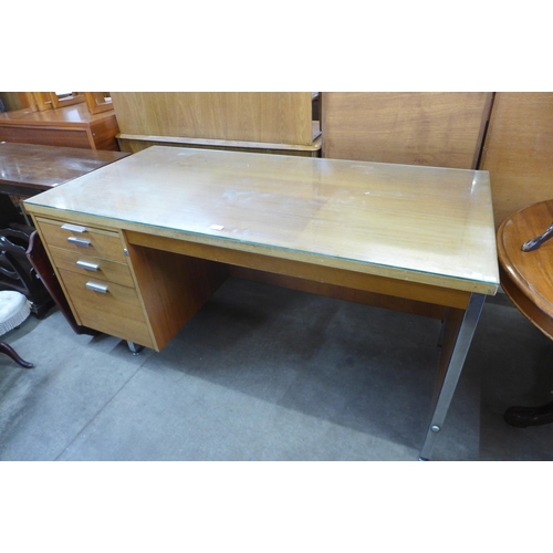 176 - A teak and chrome desk
