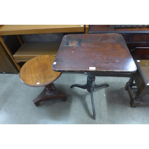 286 - A George III mahogany tripod tilt-top table and another