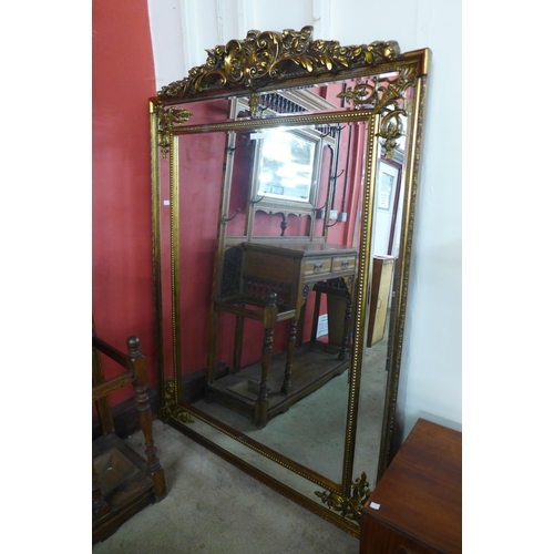60 - A large French style gilt framed mirror with crest, 191 x 135cms   (M24238)   #