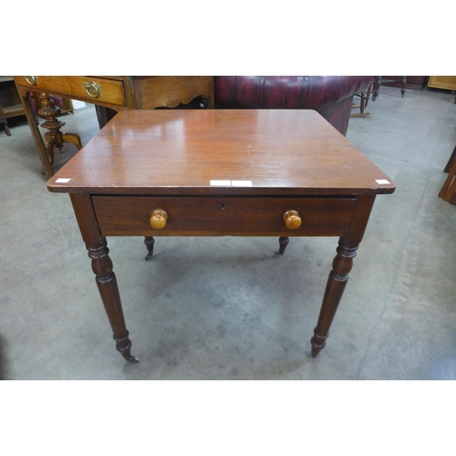 7 - A Victorian mahogany single drawer side table