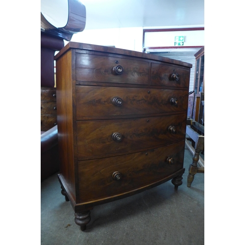 70 - A Victorian mahogany bow front chest of drawers