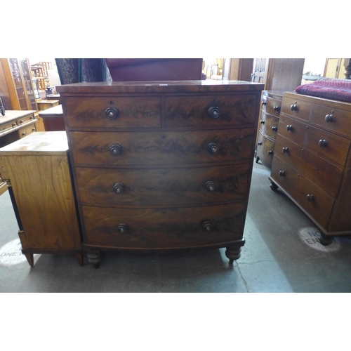 70 - A Victorian mahogany bow front chest of drawers