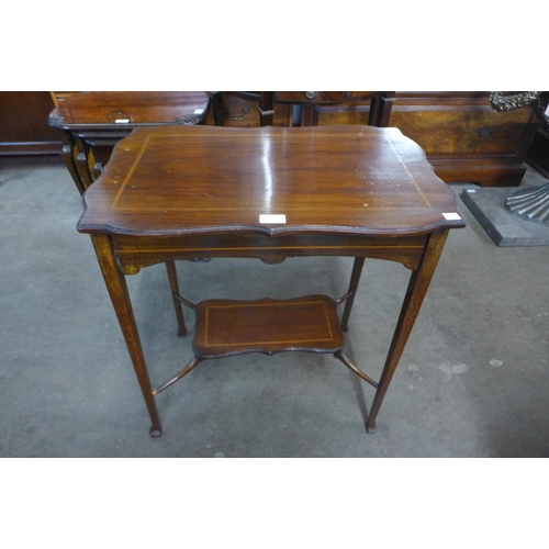 71 - An Edward VII inlaid mahogany two tier occasional table