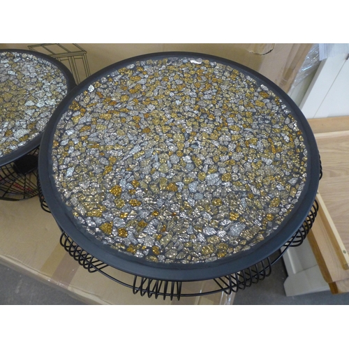 1349 - A set of three mosaic occasional tables  *This lot is subject to VAT