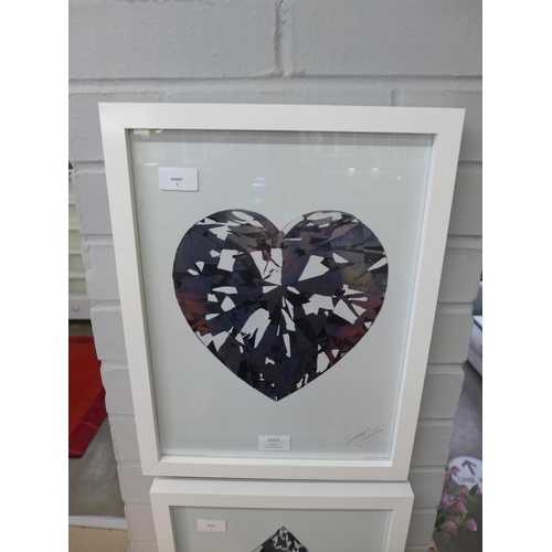 1425 - A Summer Thornton framed print, Heart Diamond, 30 x 40 (PFMET0004510)   #