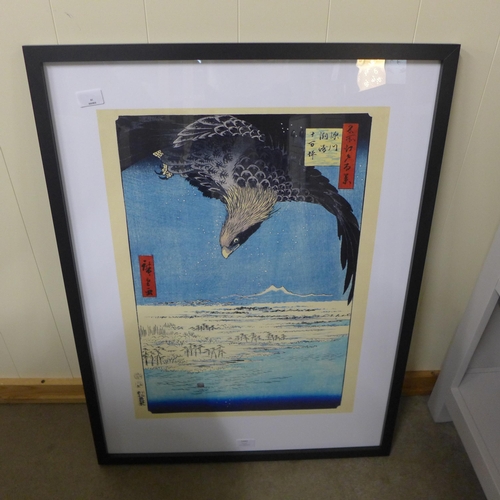 1444 - A Hiroshige, Fukagawa Susaki & Jumantsubo framed print 60X80           (PPR5120821)   #