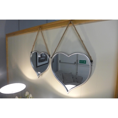 1464 - A set of silver mirrors with rope hangers (1838917)   #