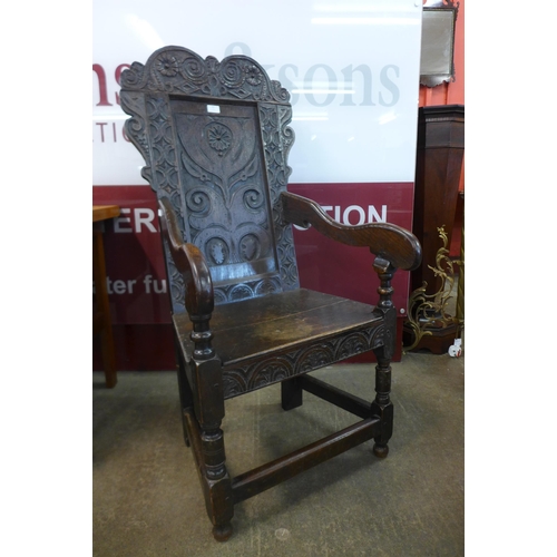 33 - A 17th Century carved oak Wainscot chair