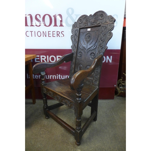 33 - A 17th Century carved oak Wainscot chair