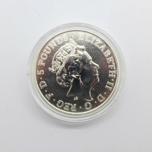 1040 - A 2oz Queens Beasts fine silver Lion of England £2 coin, 999.9 fine silver, 2016