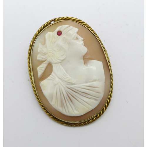 1062 - A gilt metal cameo brooch