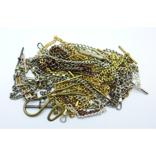 1085 - Seventeen Albert pocket watch chains