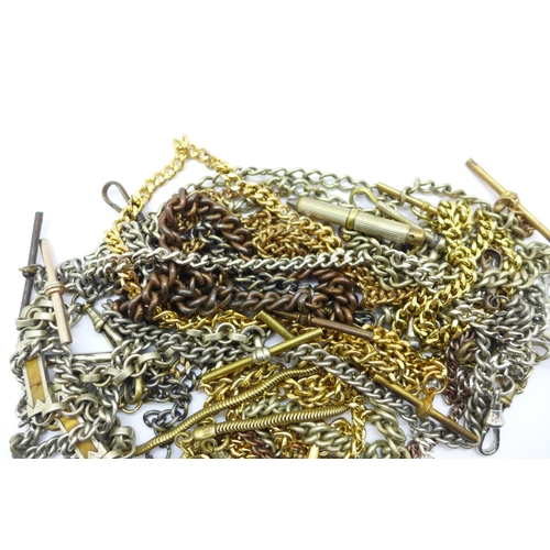 1085 - Seventeen Albert pocket watch chains