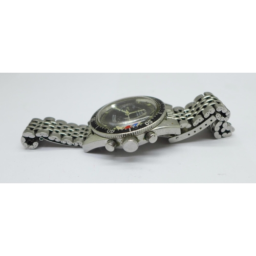 1097 - A Yema Yachtingraf 17 jewels chronograph wristwatch on a Seiko bracelet strap, chronograph buttons n... 