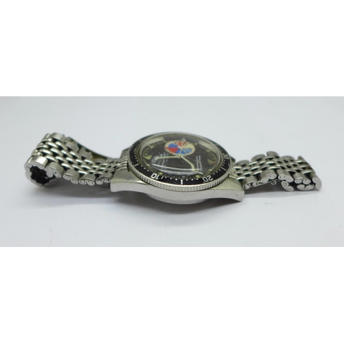 1097 - A Yema Yachtingraf 17 jewels chronograph wristwatch on a Seiko bracelet strap, chronograph buttons n... 