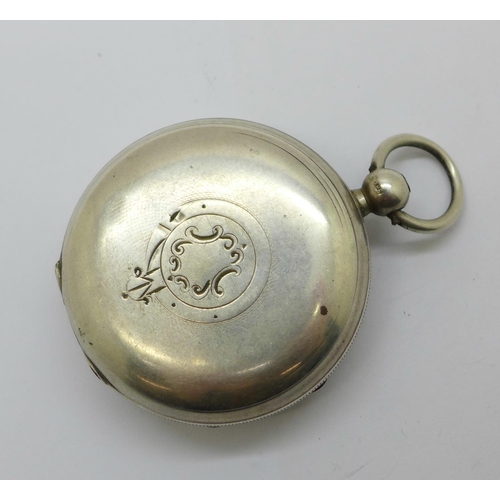 1101 - A silver pocket watch, the dial marked J.G. Graves, Sheffield