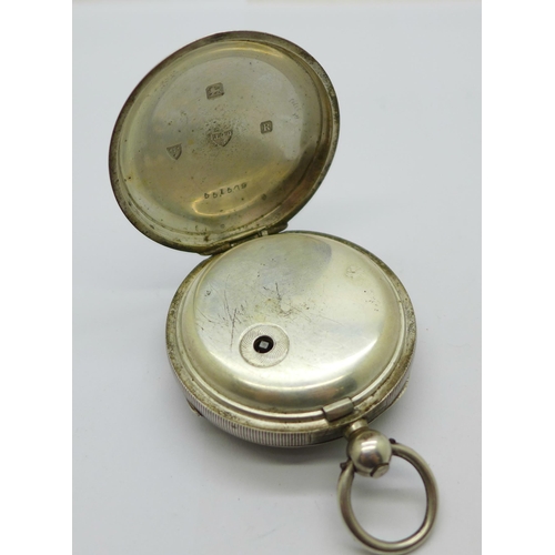 1101 - A silver pocket watch, the dial marked J.G. Graves, Sheffield