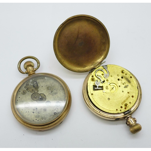 1104 - Two pocket watch movements/cases, a/f