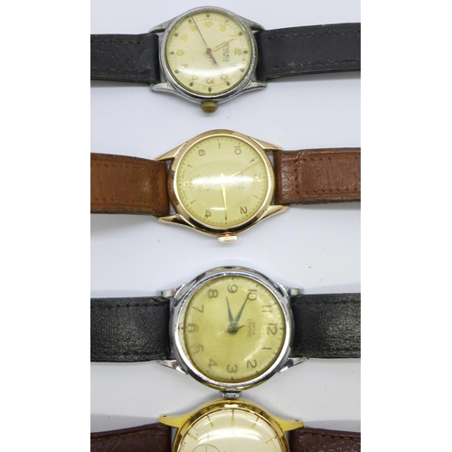 1113 - Seven wristwatches including military Unitas and Smiths Astral