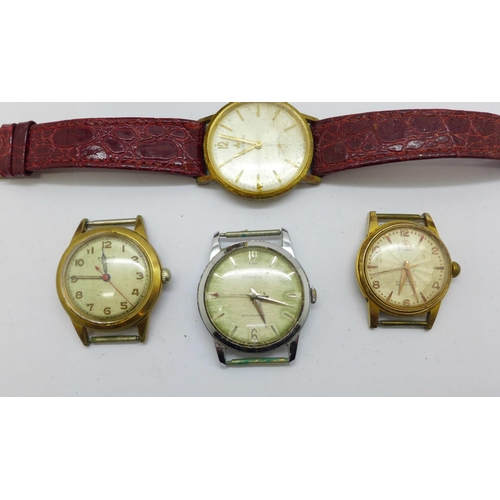 1116 - Five wristwatches including Buren and Cimier