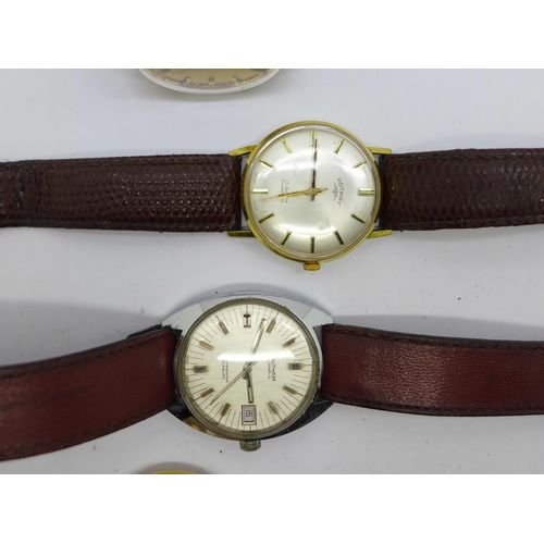 1117 - Four wristwatches, Roamer, Sandoz automatic, Waltham and Rotary