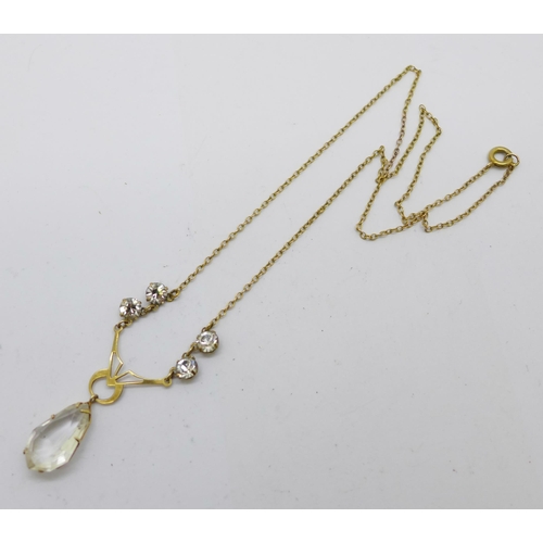 1122 - A 9ct gold necklet, 3.2g