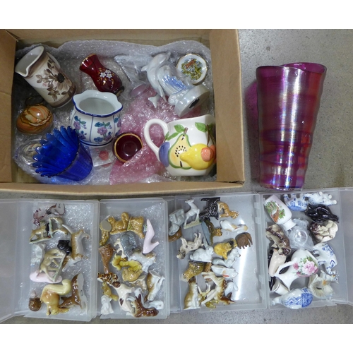 1139 - A collection of Wade Whimsies, other small animal figures, glass and decorative china **PLEASE NOTE ... 