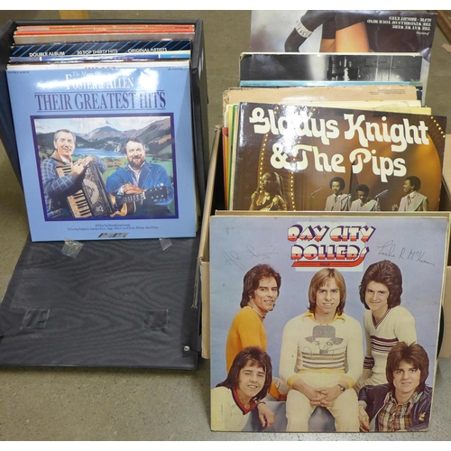 1156 - Two boxes of LP records, mainly 1970's including a Bay City Rollers LP **PLEASE NOTE THIS LOT IS NOT... 