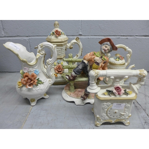 1166 - Five items of Capodimonte **PLEASE NOTE THIS LOT IS NOT ELIGIBLE FOR POSTING AND PACKING**