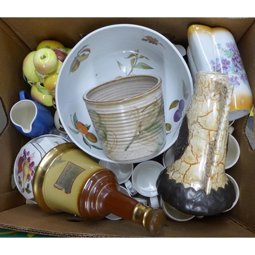 1190 - Four boxes of assorted china including Wedgwood, a Royal Worcester Evesham bowl, etc. **PLEASE NOTE ... 