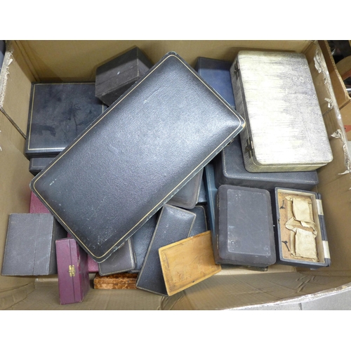 1203 - A collection of cutlery and silver boxes, all empty, including 19th Century **PLEASE NOTE THIS LOT I... 